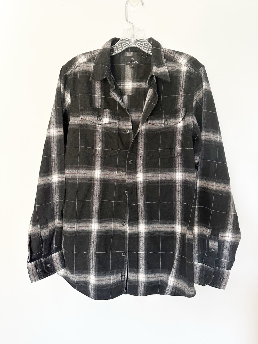 Burnside Black and White Plaid Flannel